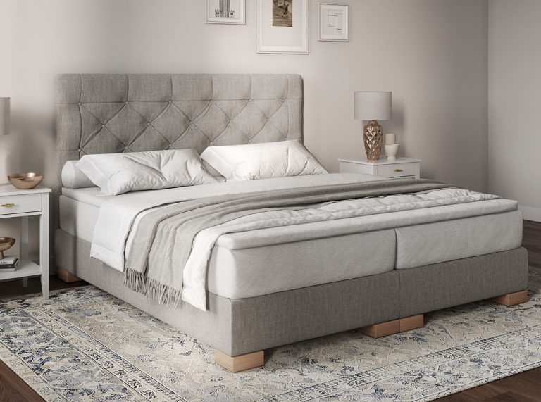 Boxspringbett in individuellen Farben und Stoffen gestalten